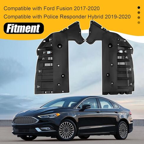 COOL STAR قطعتان من درع دفقة المحرك الأمامي والراكب الجانبي متوافق مع Ford Fusion 2017-2020 Police Responder Hybrid 2019-2020 استبدل HS7Z8310Q HS7Z8310R FO1228149 FO1228148 in Kuwait