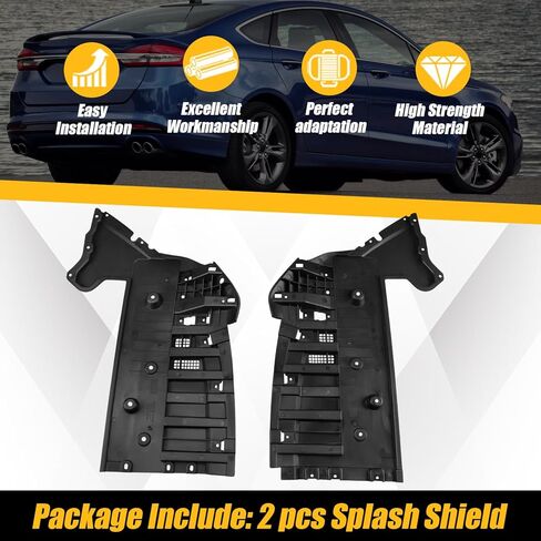 COOL STAR قطعتان من درع دفقة المحرك الأمامي والراكب الجانبي متوافق مع Ford Fusion 2017-2020 Police Responder Hybrid 2019-2020 استبدل HS7Z8310Q HS7Z8310R FO1228149 FO1228148 in Kuwait