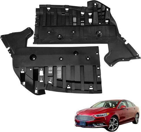 COOL STAR قطعتان من درع دفقة المحرك الأمامي والراكب الجانبي متوافق مع Ford Fusion 2017-2020 Police Responder Hybrid 2019-2020 استبدل HS7Z8310Q HS7Z8310R FO1228149 FO1228148 in Kuwait