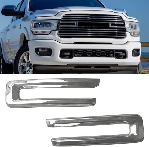 Chrome Front Bumper Grille Grill Covers Overlay for 2019 2020 2021 2022 2023 2024 Dodge Ram 2500 3500 4500 5500 U Bar Insert Cover Not the Replacement ABS in Saudi Arabia