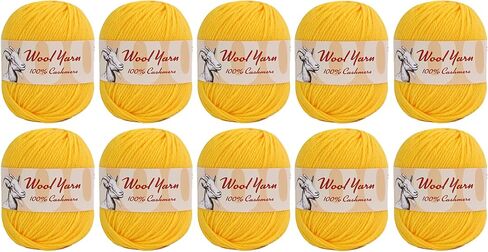 100% Cashmere Wool Yarn (Pack of 10) by Yonkey Monkey 500gr Imported Knitting Crochet (Turmeric 09) in Saudi Arabia