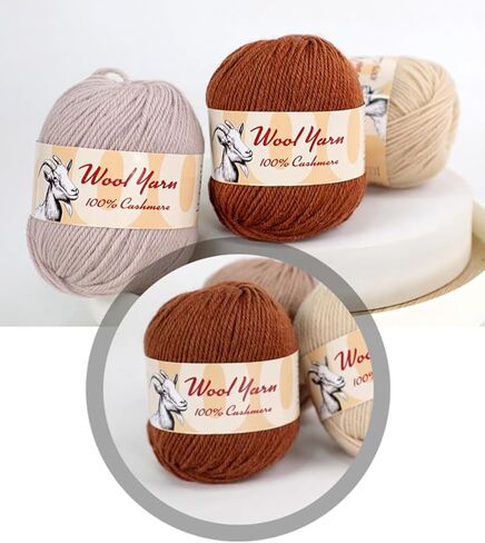 100% Cashmere Wool Yarn (Pack of 10) by Yonkey Monkey 500gr Imported Knitting Crochet (Turmeric 09) in Saudi Arabia