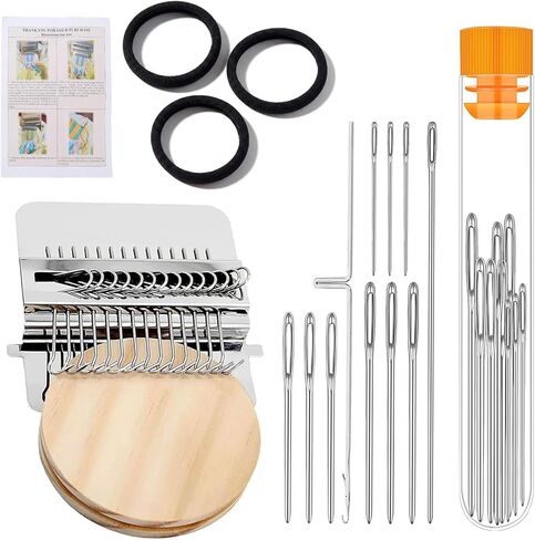Milincott Knit Patch Kit PatchMaker 2.0،21 خطافًا مرئيًا Knitpatch Mending Kit Darning Loom، DIY أداة إصلاح التصحيح للجينز والجوارب والسترات الصوفية للمبتدئين أداة إصلاح الخياطة (21 خطافًا) in Kuwait