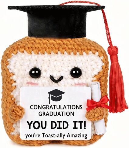 2026 Congratulations Graduation Gift for Her Him, Positive Crochet Toast - You DID IT Card, College Middle High School Preschool Masters Phd Gifts for Friends Sister Daughter Son Teachers Desk Decor in Saudi Arabia