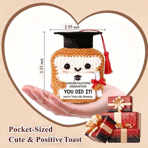 2026 Congratulations Graduation Gift for Her Him, Positive Crochet Toast - You DID IT Card, College Middle High School Preschool Masters Phd Gifts for Friends Sister Daughter Son Teachers Desk Decor in Saudi Arabia