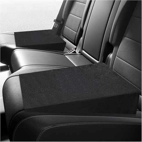 2PCS Auto Seat Wedge Leveling Cushion, Ergonomic Breathable Rear Seat Heightening Pad Wedge Booster, Angled Design Backseat Leveling Mat Pain Relief Cushion for Car Truck SUV in Saudi Arabia