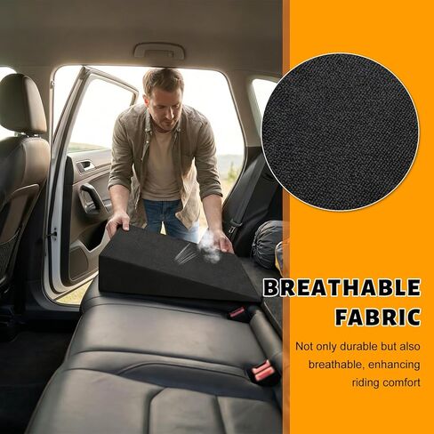 2PCS Auto Seat Wedge Leveling Cushion, Ergonomic Breathable Rear Seat Heightening Pad Wedge Booster, Angled Design Backseat Leveling Mat Pain Relief Cushion for Car Truck SUV in Saudi Arabia