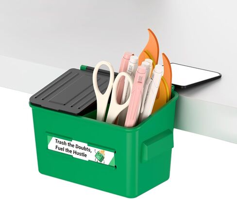 Dumpster Fire Desk Accessories For Standing Desk - Fun Office Gag Gifts & White Elephant Gifts with 10 Affirmation Cards, Pen Holder Clamp & Magnet in Saudi Arabia