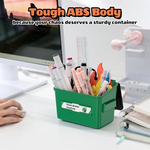 Dumpster Fire Desk Accessories For Standing Desk - Fun Office Gag Gifts & White Elephant Gifts with 10 Affirmation Cards, Pen Holder Clamp & Magnet in Saudi Arabia