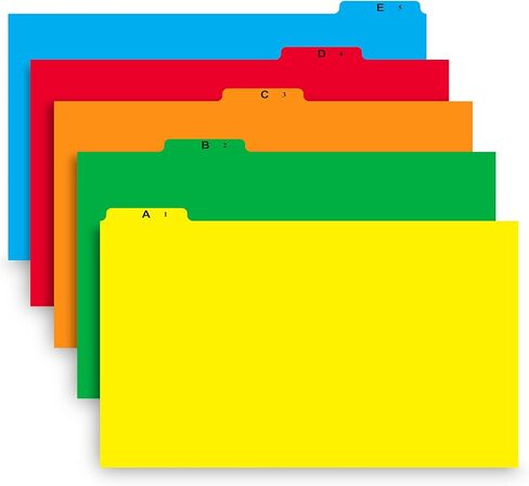 Iconikal Legal Size, 14.75 Inch Wide, Alphabetical File Folder Guide Dividers, A-Z Index, 5 Tabs Across Heavyweight, 5 Full Colors, 1/5 Cut Tab Positions, Heavy Duty Filing Cabinet in Saudi Arabia