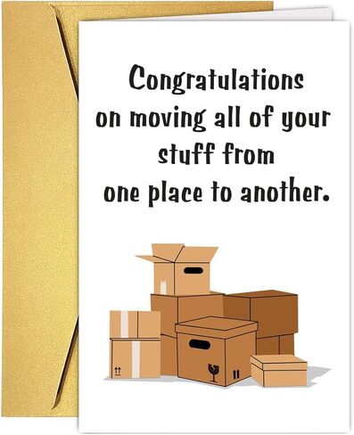 Funny Moving Card for Him Her, Congrats New Home Card for Friend Bestie Coworker, Humorous Housewarming Cards for Women Men. in Saudi Arabia