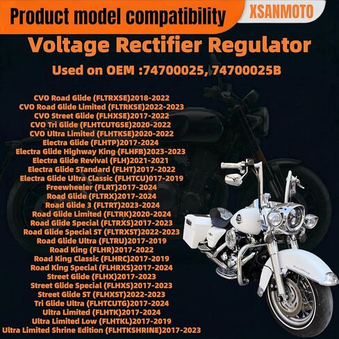 74700025 Voltage Rectifier Regulator Compatible with Harley Davidson 2017-2024 Electra Glide,Road Glide,Road King,Police Ultra Classic Ultra Limited Special CVO 50-Amp 74700025B in Saudi Arabia