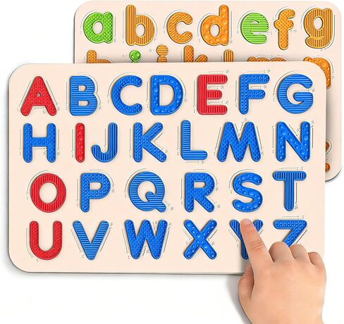 Sensory Silicone Letter Tracing Pad: Double-Sided Textured Sensory Toys for Learning Focus & Fine Motor, Quiet Travel Toy, Preschool Learning Activities, Educational Montessori Toys for Toddlers Kids in Saudi Arabia