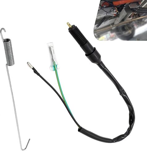 Rear Foot Brake Switch Wiring Harness, Two-Wire Taillight Parts with Cuttable Spring, M12 x 1.5 Drum Brake Switch Spring Kit, for Honda Suzuki Yamaha and Most Motorcycles (Black) in Saudi Arabia