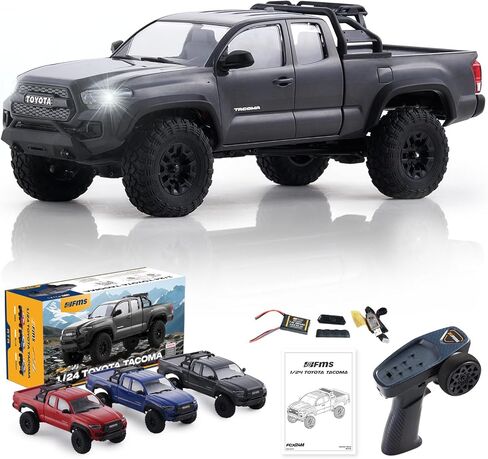 BEEZRC FMS 1/24 RC Crawler FCX24M Tacoma Toyota Official Licensed ABS Hard Body 4WD Off-Road RC Rock Truck,2-Speed Transmission, Hobby Grade Remote Control Car for Adults RTR Grey in Saudi Arabia