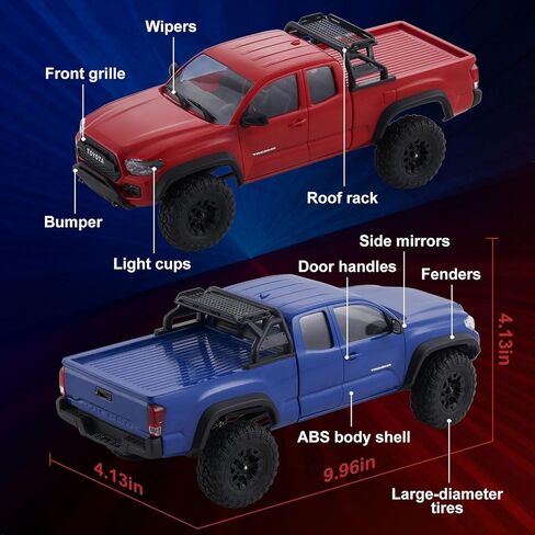 BEEZRC FMS 1/24 RC Crawler FCX24M Tacoma Toyota Official Licensed ABS Hard Body 4WD Off-Road RC Rock Truck,2-Speed Transmission, Hobby Grade Remote Control Car for Adults RTR Grey in Saudi Arabia