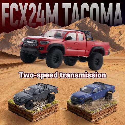 BEEZRC FMS 1/24 RC Crawler FCX24M Tacoma Toyota Official Licensed ABS Hard Body 4WD Off-Road RC Rock Truck,2-Speed Transmission, Hobby Grade Remote Control Car for Adults RTR Grey in Saudi Arabia