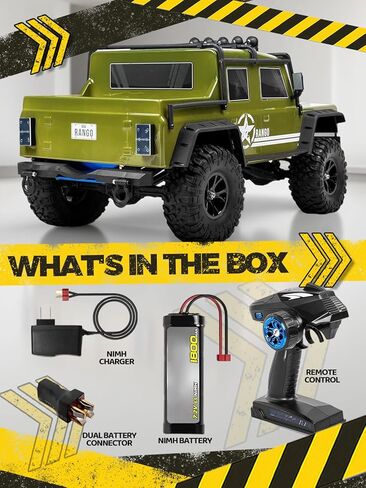 1:8 RC Cars for Adults – 4x4 Remote Control Car, Rugged Brushed Motor Electric Off-Road RC Rock Crawler with 2-Speed Transmission, Army Green All-Terrain RC Trucks, Ready-to-Run RTR Set in Saudi Arabia