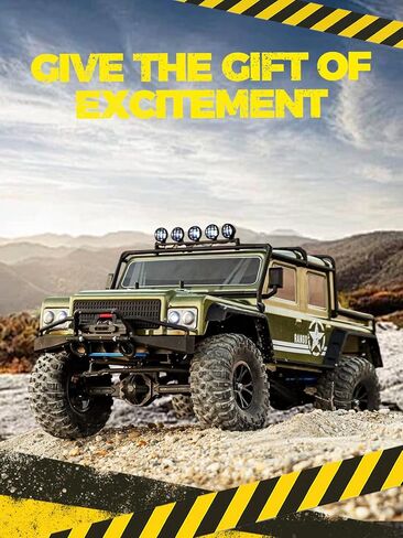 1:8 RC Cars for Adults – 4x4 Remote Control Car, Rugged Brushed Motor Electric Off-Road RC Rock Crawler with 2-Speed Transmission, Army Green All-Terrain RC Trucks, Ready-to-Run RTR Set in Saudi Arabia