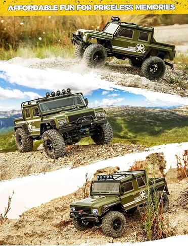 1:8 RC Cars for Adults – 4x4 Remote Control Car, Rugged Brushed Motor Electric Off-Road RC Rock Crawler with 2-Speed Transmission, Army Green All-Terrain RC Trucks, Ready-to-Run RTR Set in Saudi Arabia