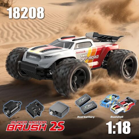 Mjx Hyper go 18208 High Speed 4WD with 2.4 GHz Remote Control, 4X4 Waterproof Off-Road Truck with Two Rechargeable Batteries and Two car Bodies,1/18 Scale All Terrain RC Cars 35km/h in Saudi Arabia