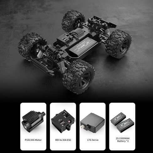 Mjx Hyper go 18208 High Speed 4WD with 2.4 GHz Remote Control, 4X4 Waterproof Off-Road Truck with Two Rechargeable Batteries and Two car Bodies,1/18 Scale All Terrain RC Cars 35km/h in Saudi Arabia