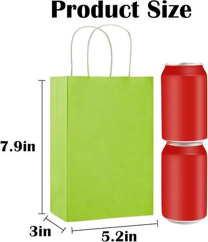 Volokitx 120 Pack Rainbow Gift Bags with Handles, 7.87×5.2×3 in, Small Paper Party Favor Bags, 8 Vibrant Colors, Perfect for Gift Giving, Birthday, Wedding, and DIY Crafts in Kuwait