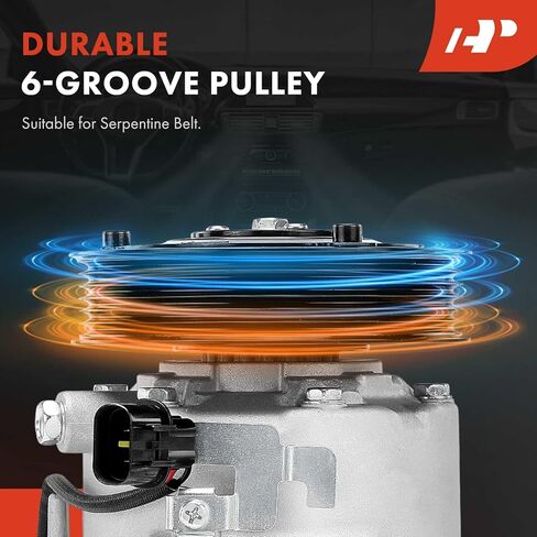 A-Premium Air Conditioner AC Compressor with Clutch Compatible with Hyundai Sonata 2015 2016 2017 1.6L, 6-Groove Pulley in Kuwait