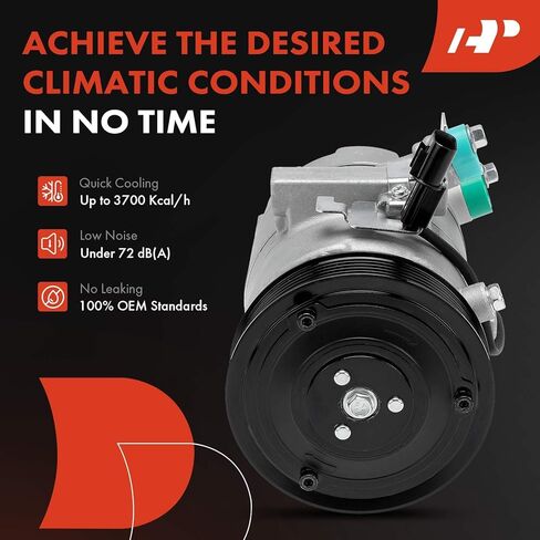 A-Premium Air Conditioner AC Compressor with Clutch Compatible with Hyundai Sonata 2015 2016 2017 1.6L, 6-Groove Pulley in Kuwait