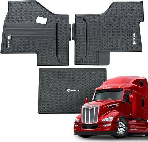 Rubber Floor Mat Set – Compatible with Peterbilt 579 & 567 Semi Trucks – Custom-Fit Heavy-Duty Rubber Floor Mats, All-Weather Protection, Easy to Clean, Full Cab Coverage in Saudi Arabia