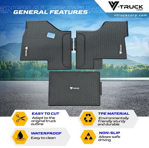 Rubber Floor Mat Set – Compatible with Peterbilt 579 & 567 Semi Trucks – Custom-Fit Heavy-Duty Rubber Floor Mats, All-Weather Protection, Easy to Clean, Full Cab Coverage in Saudi Arabia