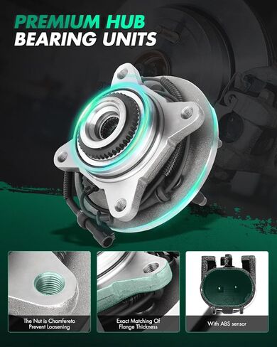SCITOO Wheel Bearing and Hub Replaces 515046 Front fit for Ford Expedition 2003-2006, for Ford for F-150 2004-2008, for Lincoln Mark LT 2006-2008 Hub Bearing Assembly 6 Lugs W/ABS [2pc] in Kuwait
