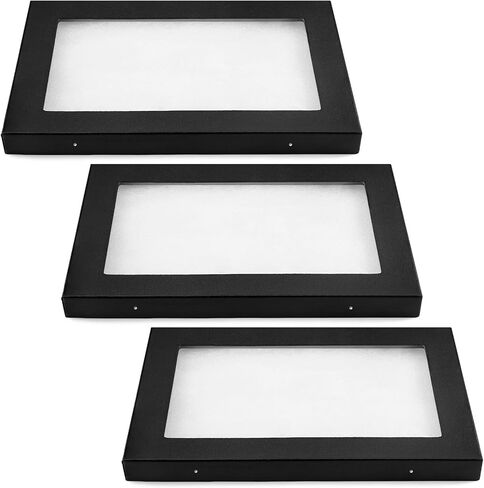 Landical 3 Pack Riker Display Cases Large Collectibles Display Cases Transparent Top for Collectibles Jewelry Pins (12 x 8 x 0.98 Inch) in Kuwait