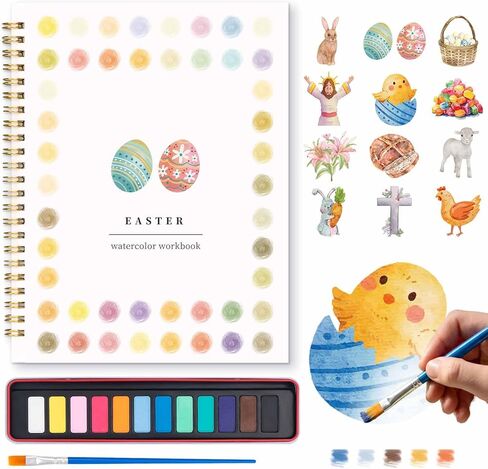 Watercolor Workbook - Beginner Friendly Watercolor Kit with 12 Colors Paint Set, Brush & Coloring Book, Adult Watercolor Painting Book & Learning Workbook for Teens（Fruits） in Kuwait