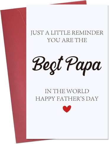 Funny Fathers Day Card For Papa, Happy Fathers Day Gift From Daughter Son Kids Grandchildren, Papa Card Gift For Him Men, Ideal Father Days Cards With Envelope in Kuwait