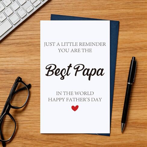 Funny Fathers Day Card For Papa, Happy Fathers Day Gift From Daughter Son Kids Grandchildren, Papa Card Gift For Him Men, Ideal Father Days Cards With Envelope in Kuwait
