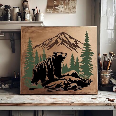 9 Pcs Large Animal Stencils for Painting,Reusable 12" Bear Deer Cow Templates,Farmhouse Animal Stencils for Wood Burning Fabric Walls Art DIY Home Decor in Saudi Arabia