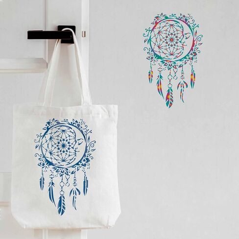 قوالب استنسل رسم على شكل قمر Dreamcatchers من FINGERINSPIRE مقاس 11.6 × 8.3 بوصة استنسل بلاستيكي لتزيين استنسل مستطيل للرسم على الخشب والأرضيات والجدار والقماش in Kuwait