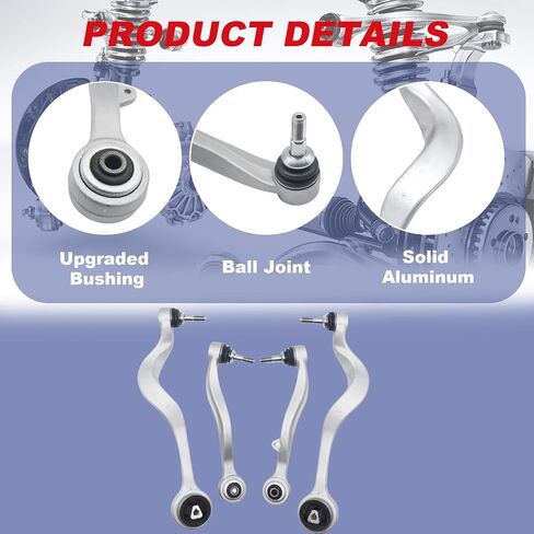 4pcs Control Arm Kit Front Suspension Assembly Sway Bar Link Outer Tie Rod Compatible with 2004-2010 BMW E60 525i 528i 530i 535i 545i 550i, 31126774826 in Saudi Arabia