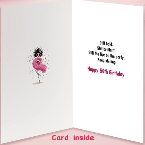 Funny 50th Birthday Card for Women,Humor Birthday Gift for Friend Sister Coworker,50 Bday Gift Idea for Her in Saudi Arabia