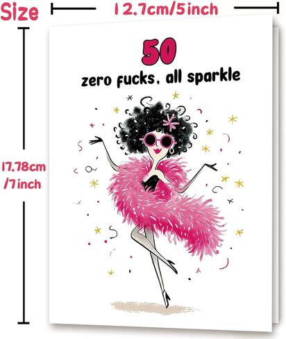 Funny 50th Birthday Card for Women,Humor Birthday Gift for Friend Sister Coworker,50 Bday Gift Idea for Her in Saudi Arabia