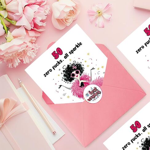 Funny 50th Birthday Card for Women,Humor Birthday Gift for Friend Sister Coworker,50 Bday Gift Idea for Her in Saudi Arabia