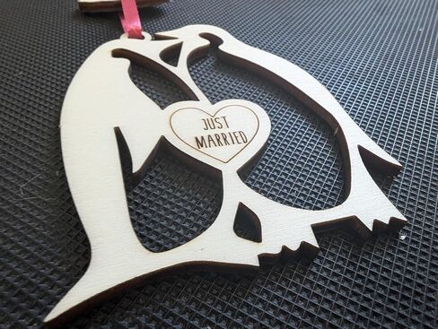 Penguin Wedding Card with Heartfelt Story and a Wooden Windcatcher Keepsake (Wedding) in Saudi Arabia
