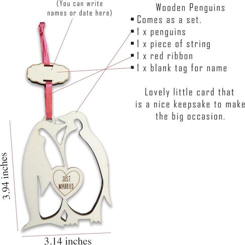 Penguin Wedding Card with Heartfelt Story and a Wooden Windcatcher Keepsake (Wedding) in Saudi Arabia