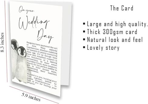 Penguin Wedding Card with Heartfelt Story and a Wooden Windcatcher Keepsake (Wedding) in Saudi Arabia