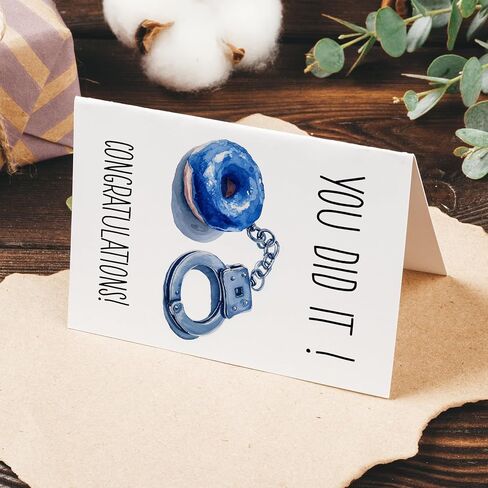 Police Academy Graduation Gifts Card for Men, Law Enforcement Greeting Cards, with Envelope Sticker in Saudi Arabia