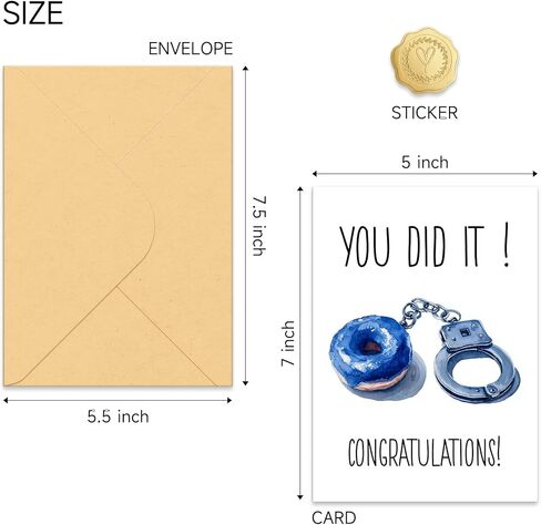 Police Academy Graduation Gifts Card for Men, Law Enforcement Greeting Cards, with Envelope Sticker in Saudi Arabia