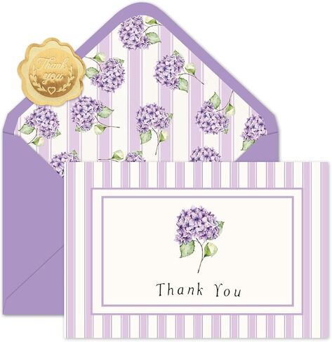 JarThenaAMCS 24 Pack Hydrangea Thank You Cards White Blue Floral Stripe Greeting Cards with Envelopes Stickers Blank Note Card for Wedding Bridal Baby Shower Birthday Party, 4 x 6 Inch in Saudi Arabia