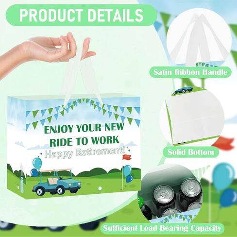 SolarGlory Golf Retirement Gift Bag Happy Retirement Decorations for Men, Women Golf themed Gift Bag with Handle Tissue Paper Greeting and Card, Farewell party Going Away Party Supplies in Saudi Arabia