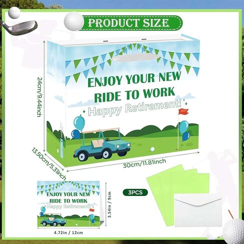 SolarGlory Golf Retirement Gift Bag Happy Retirement Decorations for Men, Women Golf themed Gift Bag with Handle Tissue Paper Greeting and Card, Farewell party Going Away Party Supplies in Saudi Arabia